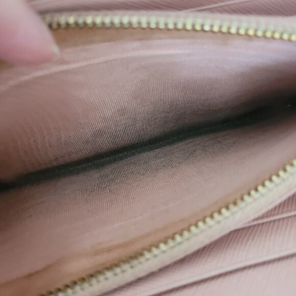 PRADA Saffiano Fiocco Orchidea Wallet Clutch Large Light Pink Zip Around Bow - Picture 5 of 11